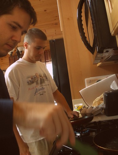 boys making breakfast