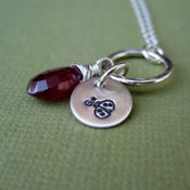 October Birthstone- Pink Tourmaline and Ladybug Necklace  **Additional Birthstones and Images Availa