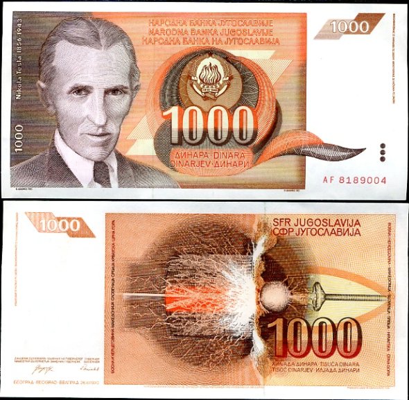 1000 Dinárov Yuhoslávia 1990, Pick 107