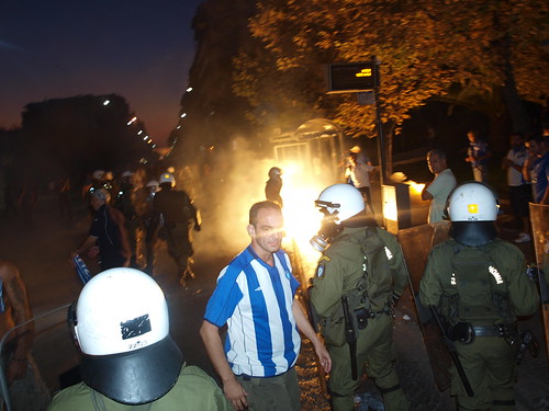 Reporters Sans Frontiers on reporting in Greece: "Photographers and cameramen are more and more at risk as they encounter situations akin to civil war" by Teacher Dude's BBQ