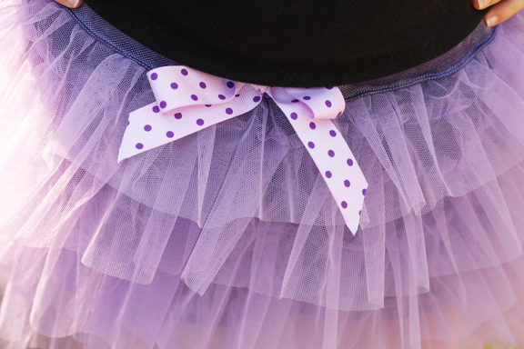 lilac tulle skirt detail