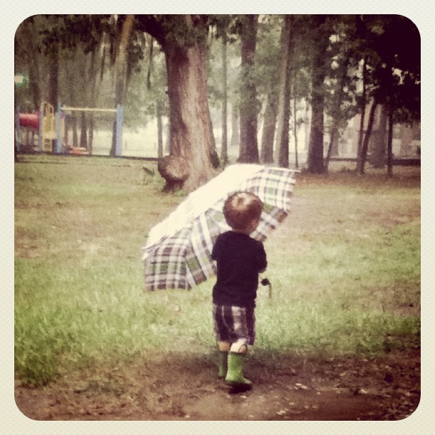 Earlier today...playing in the rain. :)