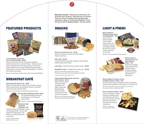 American Airlines Menu Page Two