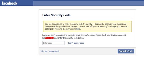 Facebook Security Code
