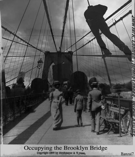 OCCUPYING BROOKLYN BRIDGE by Colonel Flick