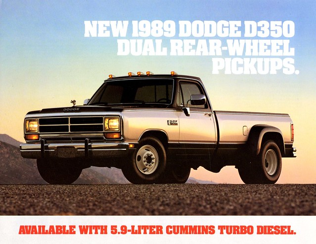 dodge trucks 1989 dual brochure pickups d350 rearwheel