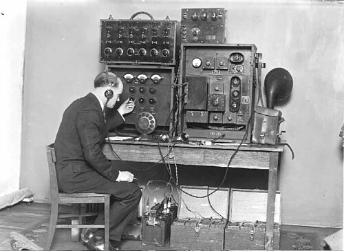 Engineer and Remote Control Transmitter, WCCO Radio, Minneapolis, 1925 by John McNab