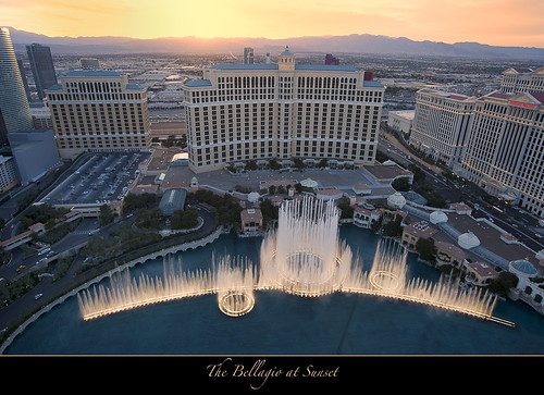 The Bellagio Fountain at Sunset-Las Vegas by Joalhi "Around the World"