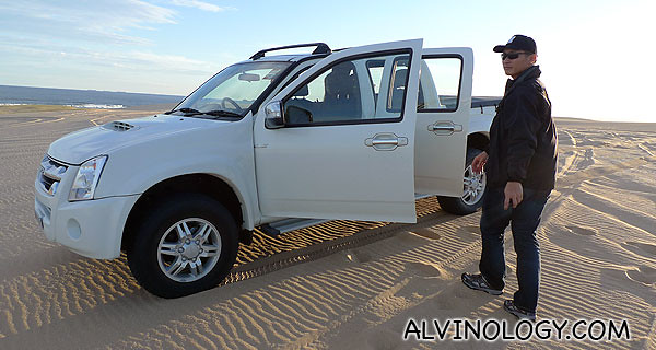 The 4WD car which we rode in with Andrew