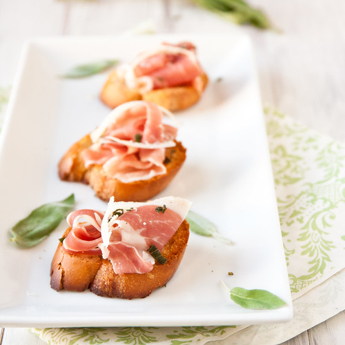 Prosciutto Bruschetta with Browned Sage Butter
