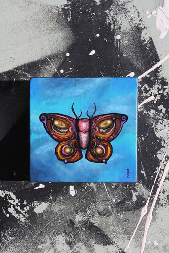 Moth Painting on Wood
