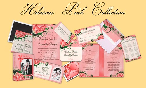 To see the entire pink hibiscus wedding collection click on the image 
