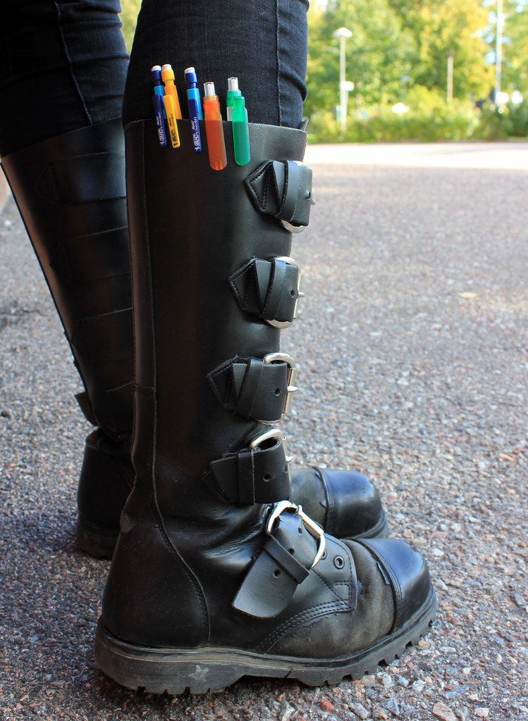 Leather Boots & Pens