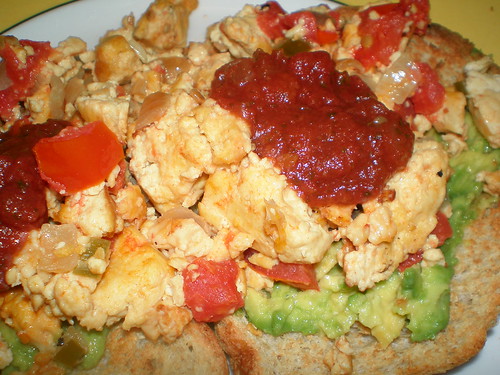 Scrambled Tofu with Chiles and Salsa