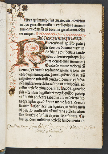 Penwork decoration in Guido de Monte Rochen: Manipulus curatorum