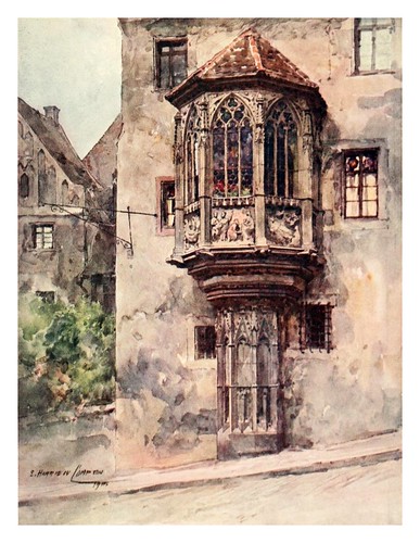 010-Balconada de una casa en Nuremberg-Germany-1912- Edward y Theodore Compton ilustradores
