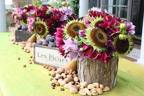 Purple and green Fall table
