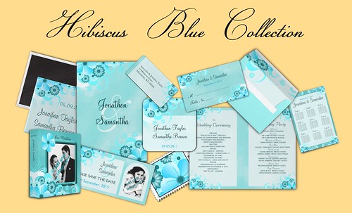 To see the entire blue hibiscus wedding collection click on the image 
