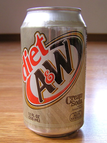 Diet A&W cream soda with aged vanilla can