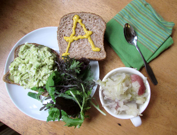 Egg Salad with Avocado and Cabbage Soup