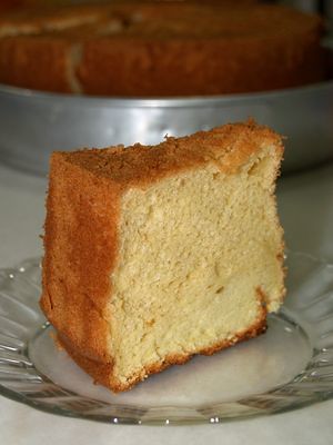 Slice of chiffon cake