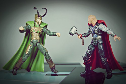 Loki battling Thor