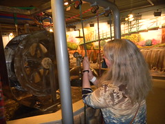 Laura plays with the Water Wheel