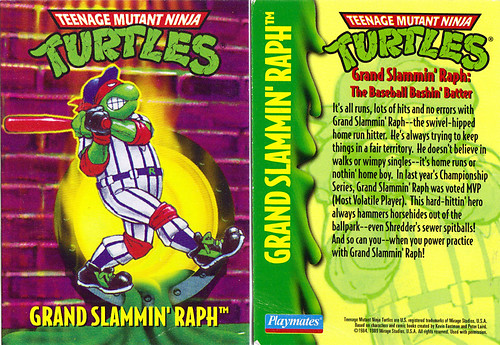 Sewer Sports All-Stars TEENAGE MUTANT NINJA TURTLES :: GRAND SLAMMIN' RAPH  - Collector Card (( 1994 ))