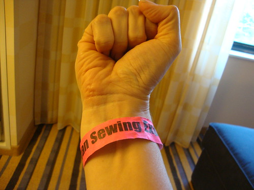 Yes, I'm tough with my American Sewing Expo wristband