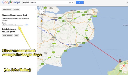 Clever Google Maps measurement example