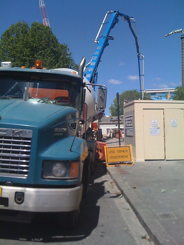 Pumping concrete at UTS 1