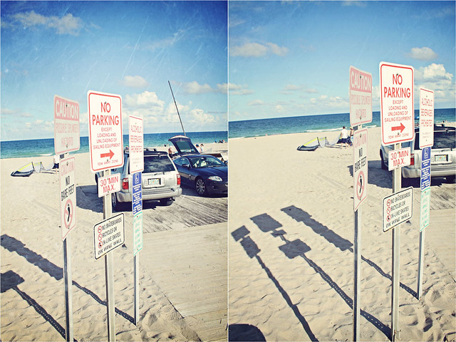Fort Lauderdale beach signs diptych