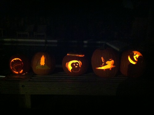 Wow! The pumpkins all lit up look awesome!