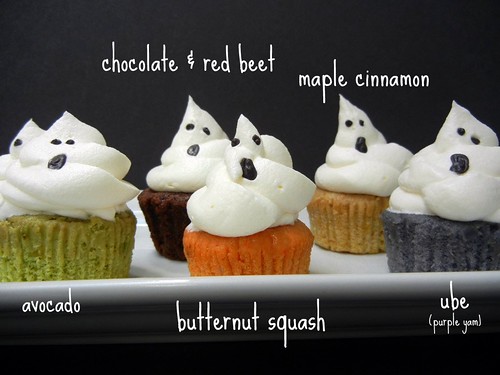 ghost cupcakes in fall flavors