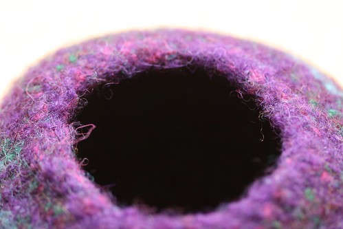 Hand knitted and felted wool bowl