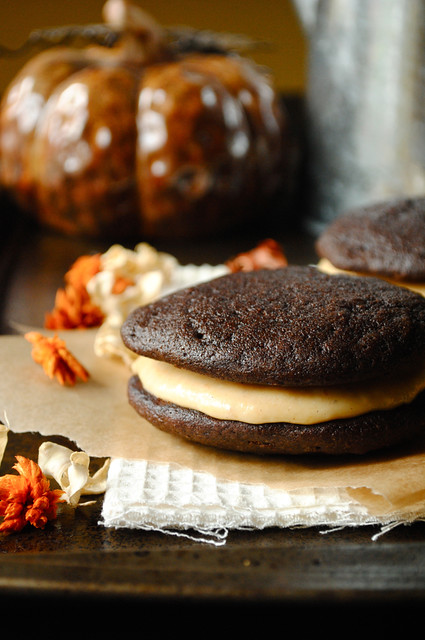 Whoopie Pies with Pumpkin Buttercream Filling