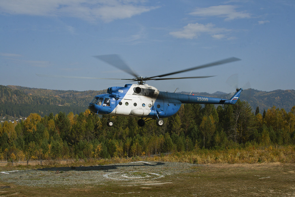 : Mi-8 taking off.