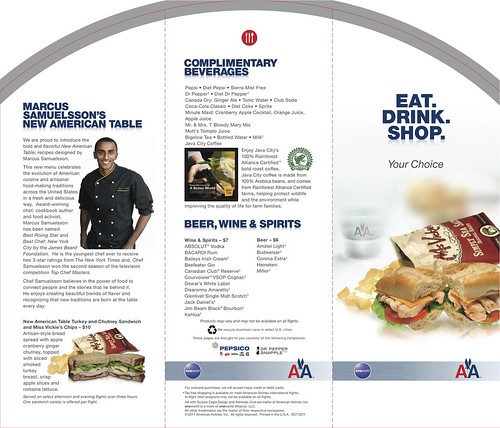 American Airlines Menu Page One