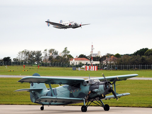 LY-AUP Antonov An-2R and F-AZER MD.312 Flamant by Jersey Airport Photography