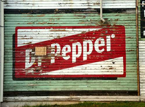 Dr. Pepper wall mural ad on old C&M Grocery in Lynchburg, Virginia by Retronaut