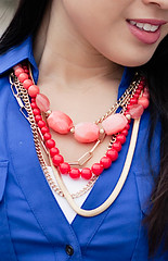 The Limited coral multi-strand necklace
