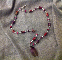 Necklace in Purple, Pink, and Silver by randubnick