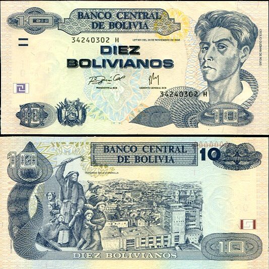 10 Bolivianos Bolívia 2005, Pick 228