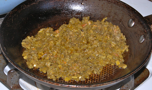 Frying the nopalitos