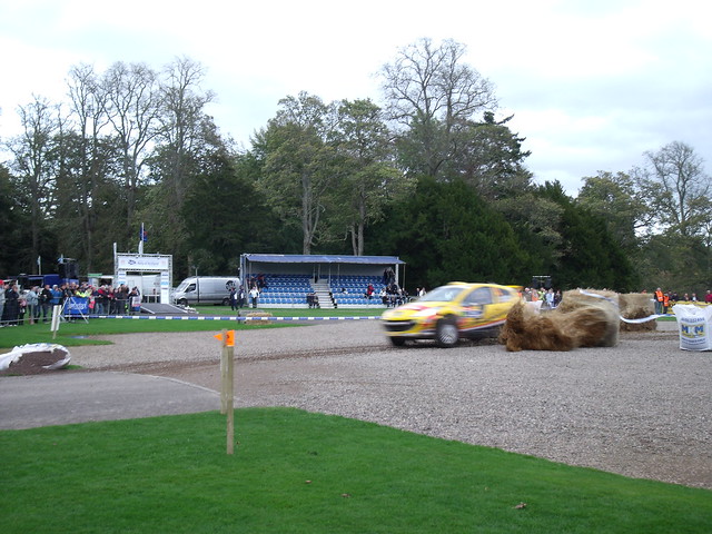 Neuville takes out a hay bale