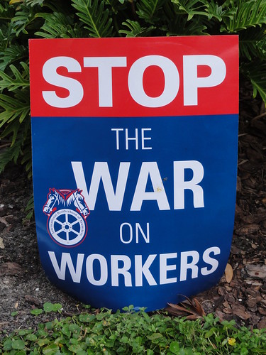 A Teamsters Union sign