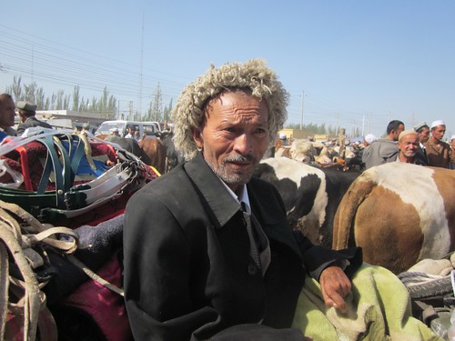 Uighur farmer at the animal market, Kashgar