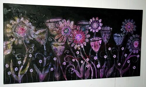 Batik Inspired Canvas Wall Art 48" x 28." by Rick Cheadle Art and Designs