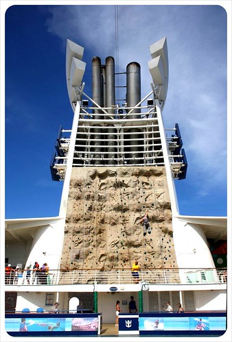 Outdoor climbing wall Royal Caribbean Cruise ship