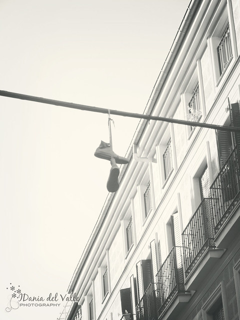 hanging tennis shoes